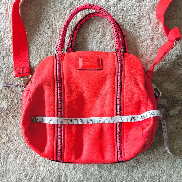Marc By Marc Jacobs Q Snake Satchel Crossbody Bag Leather Multi Neon Orange Pink - Picture 9 of 16